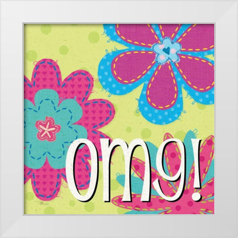 TXT QWN I White Modern Wood Framed Art Print by Pela Studio