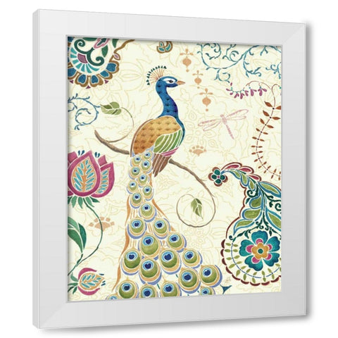 Peacock Fantasy II White Modern Wood Framed Art Print by Brissonnet, Daphne