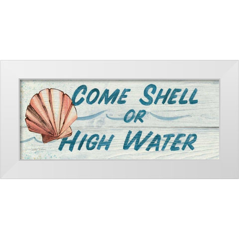Come Shell or High Water- In Color White Modern Wood Framed Art Print by Tillmon, Avery