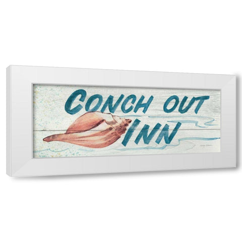 Conch Out Inn- In Color White Modern Wood Framed Art Print by Tillmon, Avery