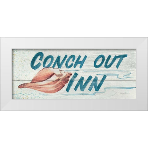 Conch Out Inn- In Color White Modern Wood Framed Art Print by Tillmon, Avery