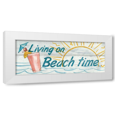 Living on Beach Time- In Color White Modern Wood Framed Art Print by Tillmon, Avery