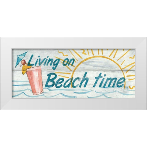 Living on Beach Time- In Color White Modern Wood Framed Art Print by Tillmon, Avery