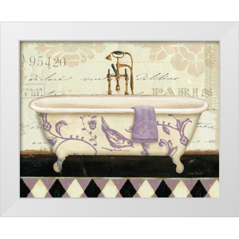 Lavender Marche de Fleurs Bath II White Modern Wood Framed Art Print by Audit, Lisa