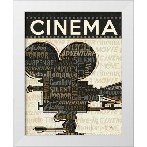 Cinema I White Modern Wood Framed Art Print by Pela Studio