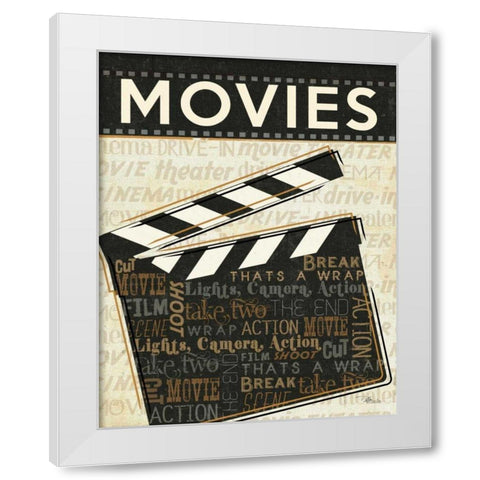 Cinema II White Modern Wood Framed Art Print by Pela Studio