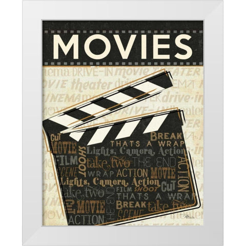 Cinema II White Modern Wood Framed Art Print by Pela Studio