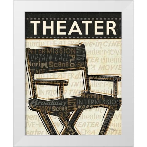 Cinema III White Modern Wood Framed Art Print by Pela Studio