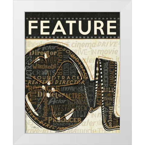 Cinema IV White Modern Wood Framed Art Print by Pela Studio