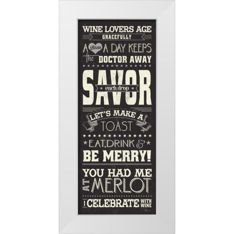 Wine Lovers I White Modern Wood Framed Art Print by Pela Studio