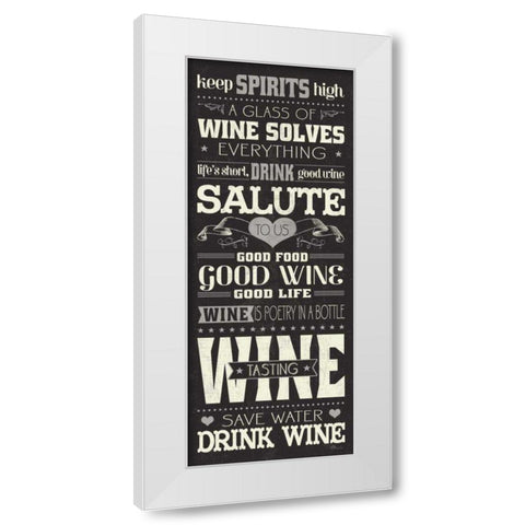 Wine Lovers II White Modern Wood Framed Art Print by Pela Studio