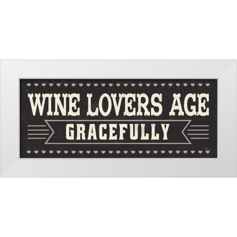 Wine Lovers IV White Modern Wood Framed Art Print by Pela Studio