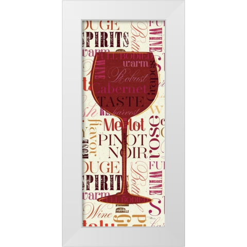 Colorful Wine Sayings - Cabernet White Modern Wood Framed Art Print by Pela Studio