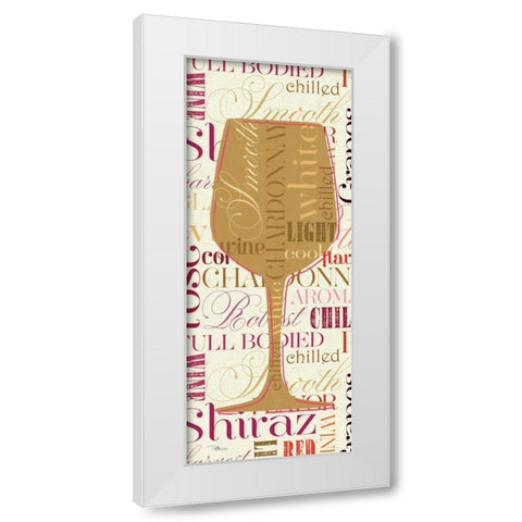 Colorful Wine Sayings - Chardonnay White Modern Wood Framed Art Print by Pela Studio