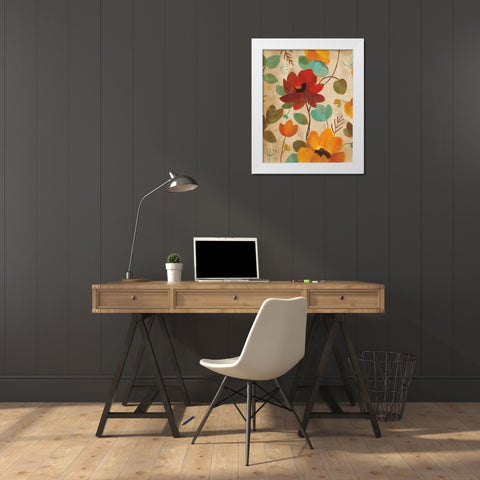 Vibrant Embroidery II White Modern Wood Framed Art Print by Vassileva, Silvia