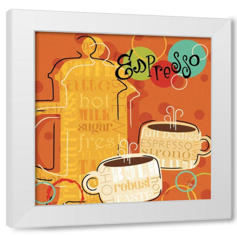 Funky Brew I White Modern Wood Framed Art Print by Pela Studio