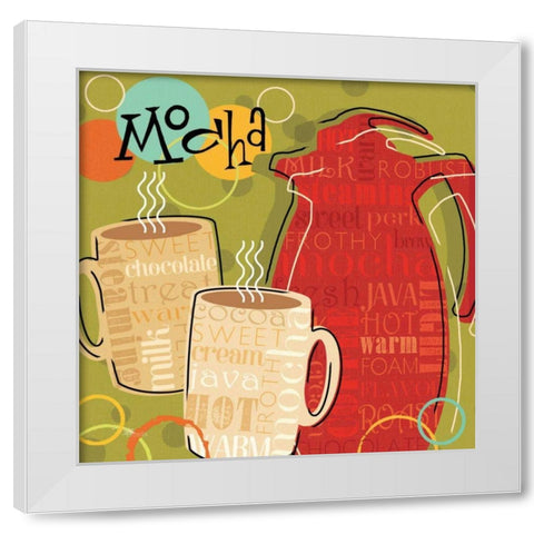 Funky Brew II White Modern Wood Framed Art Print by Pela Studio