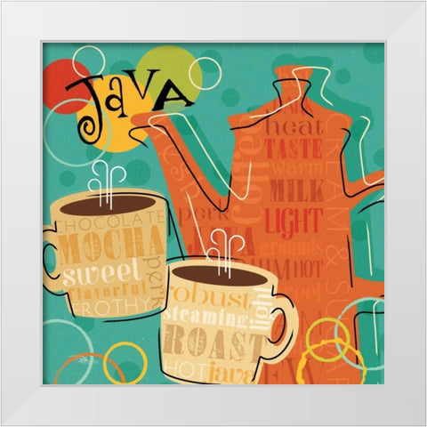 Funky Brew IV White Modern Wood Framed Art Print by Pela Studio