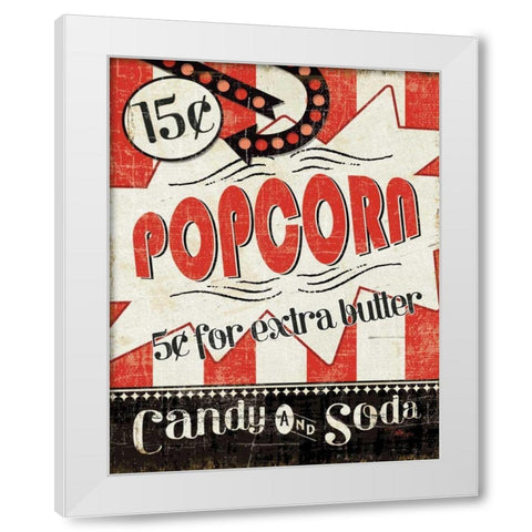 Movie Night II White Modern Wood Framed Art Print by Pela Studio
