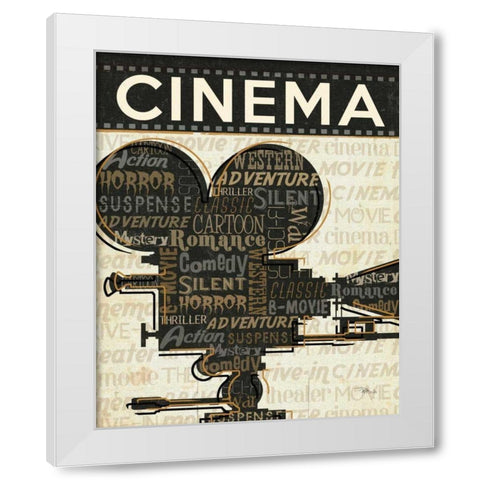 Cinema I White Modern Wood Framed Art Print by Pela Studio