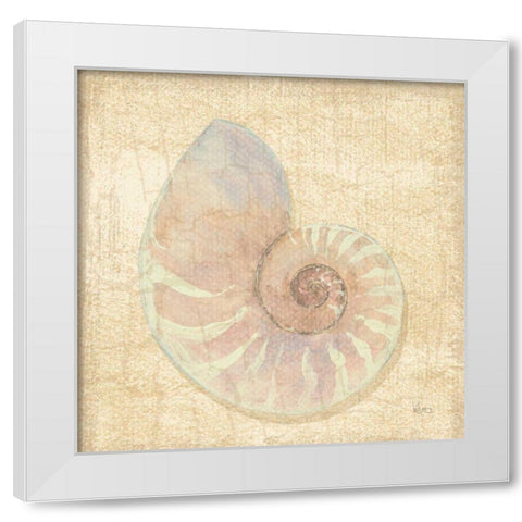 Tropical Island Shell I White Modern Wood Framed Art Print by Charron, Veronique