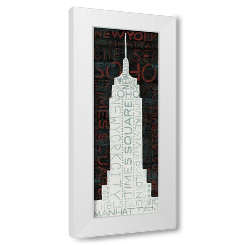 Empire State Building - Red White Modern Wood Framed Art Print by Mullan, Michael