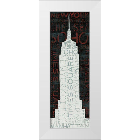 Empire State Building - Red White Modern Wood Framed Art Print by Mullan, Michael