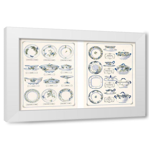 Porcelain Designs White Modern Wood Framed Art Print by Anonymous
