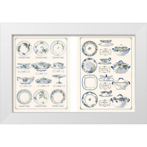 Porcelain Designs White Modern Wood Framed Art Print by Anonymous