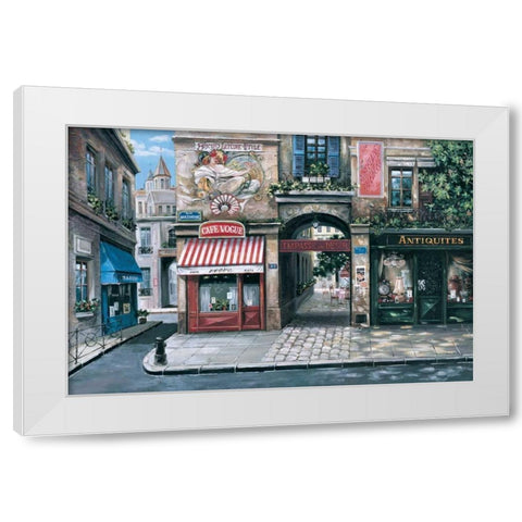 Vogue Cafe White Modern Wood Framed Art Print by St. John, Mark