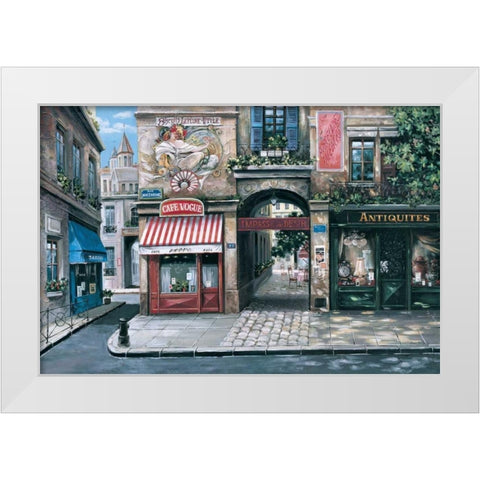 Vogue Cafe White Modern Wood Framed Art Print by St. John, Mark