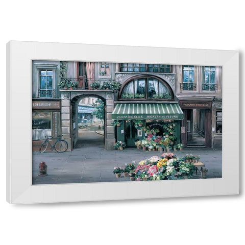 Dominique Fleuriste White Modern Wood Framed Art Print by St. John, Mark