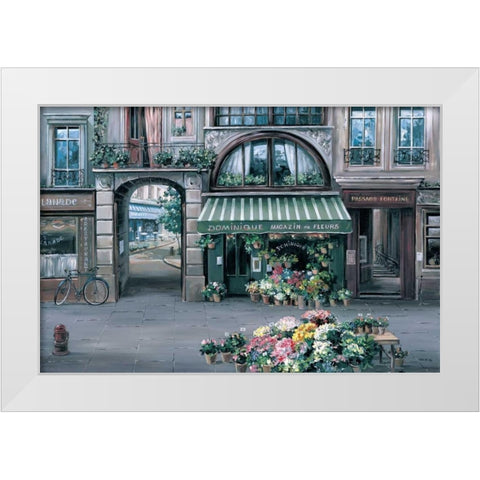 Dominique Fleuriste White Modern Wood Framed Art Print by St. John, Mark