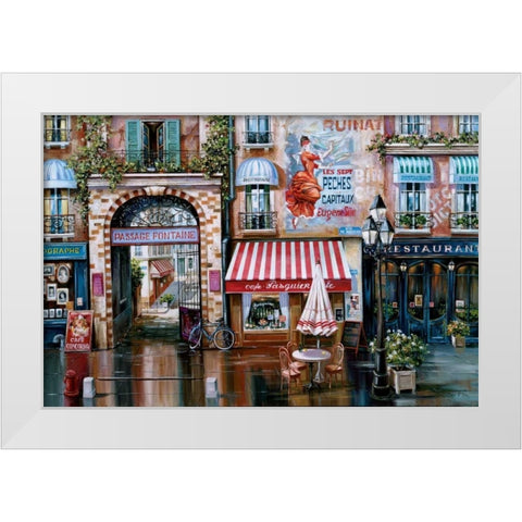 Passage Fontaine White Modern Wood Framed Art Print by St. John, Mark