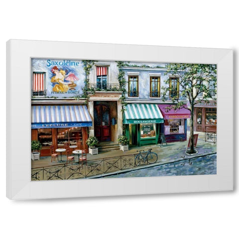Rue des Maisons White Modern Wood Framed Art Print by St. John, Mark