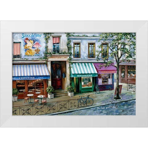 Rue des Maisons White Modern Wood Framed Art Print by St. John, Mark