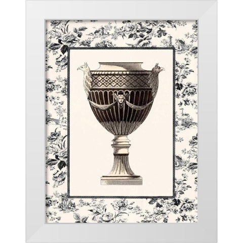 Roman Urn with Toile I White Modern Wood Framed Art Print by Chilton, Sarah Elizabeth