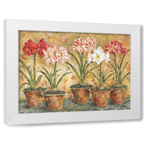 Terrace Companions White Modern Wood Framed Art Print by Shelby, Judy