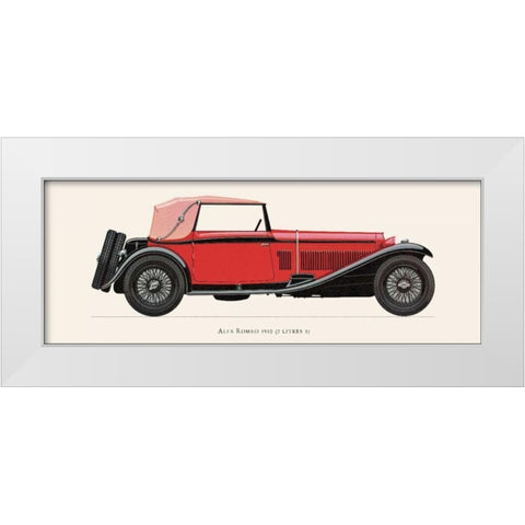 Alfa Romeo 1930 White Modern Wood Framed Art Print by Fantini, Antonio