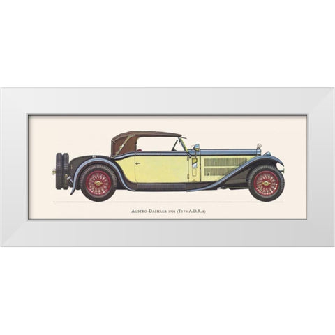 Austro-Daimler 1931 White Modern Wood Framed Art Print by Fantini, Antonio