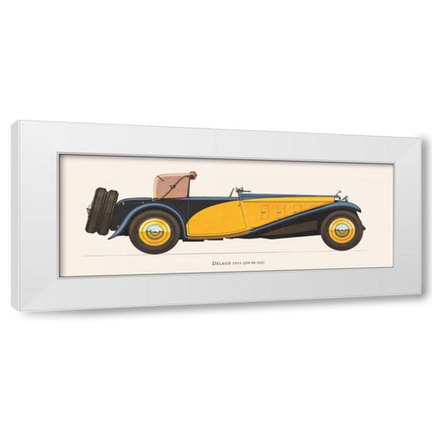Delage 1933 White Modern Wood Framed Art Print by Fantini, Antonio