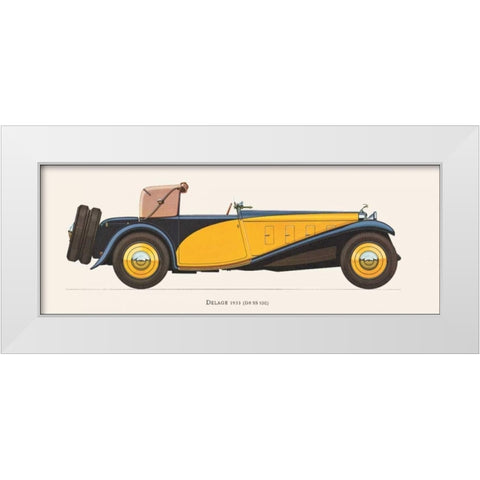 Delage 1933 White Modern Wood Framed Art Print by Fantini, Antonio