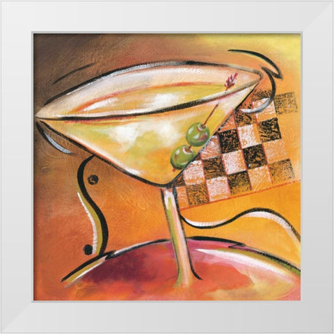 Shaken Not Stirred II White Modern Wood Framed Art Print by Brey, Michael