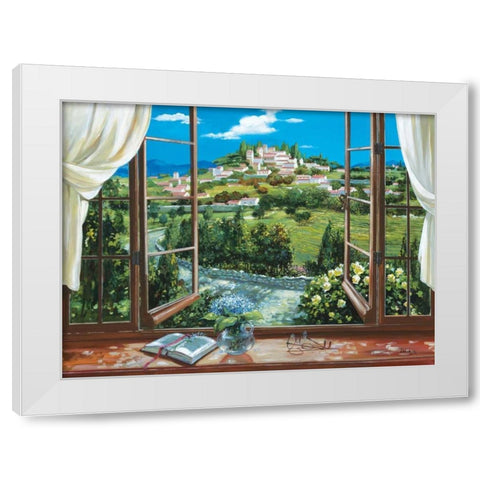 Montecatini View White Modern Wood Framed Art Print by Lorenzo, Dante