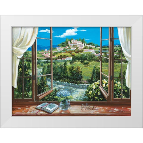 Montecatini View White Modern Wood Framed Art Print by Lorenzo, Dante