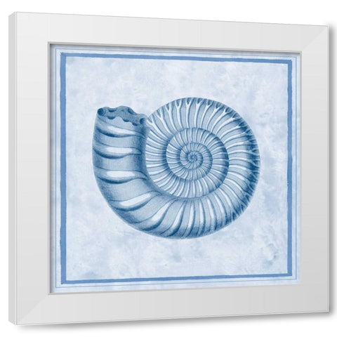 Blue Nautilus B White Modern Wood Framed Art Print by Chilton, Sarah E