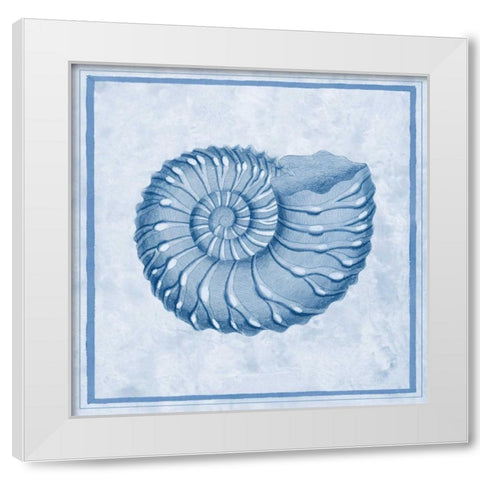 Blue Nautilus C White Modern Wood Framed Art Print by Chilton, Sarah E