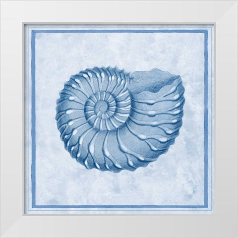 Blue Nautilus C White Modern Wood Framed Art Print by Chilton, Sarah E