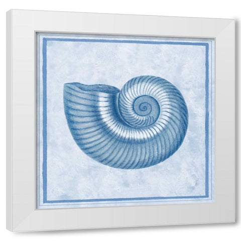 Blue Nautilus D White Modern Wood Framed Art Print by Chilton, Sarah E