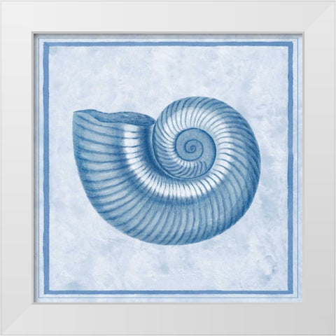 Blue Nautilus D White Modern Wood Framed Art Print by Chilton, Sarah E
